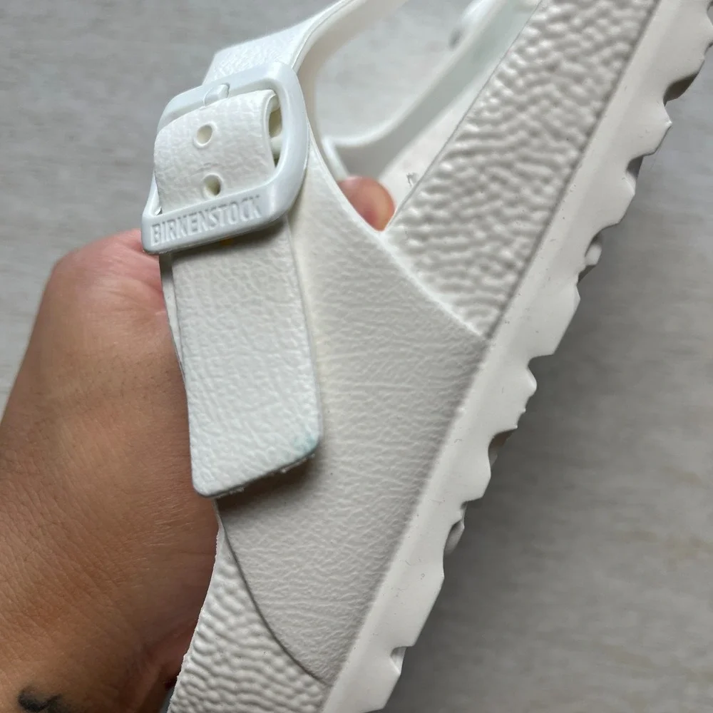 Birkenstock Gizeh EVA Thong Sandals Womens US Size 7 White Comfort Buckle Strap